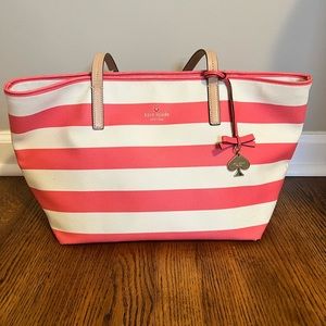 Kate Spade Vinyl Purse - pink and white, good condition